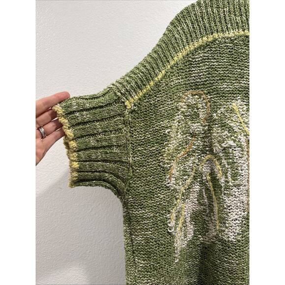 Daily Practice Size M L Palm Frond Wrap Cardigan Sweater Anthropologie Boho Knit - Picture 8 of 9
